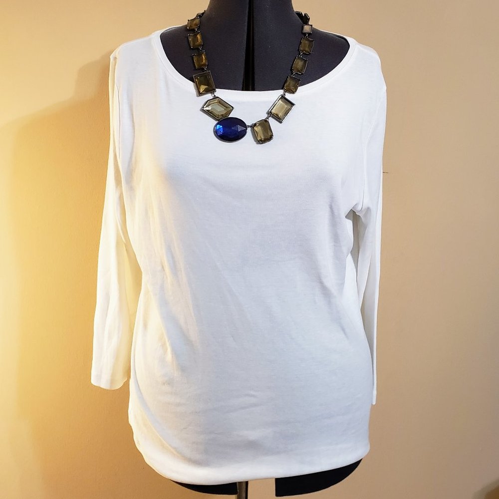 The Talbots Tee L, white, + Bonus